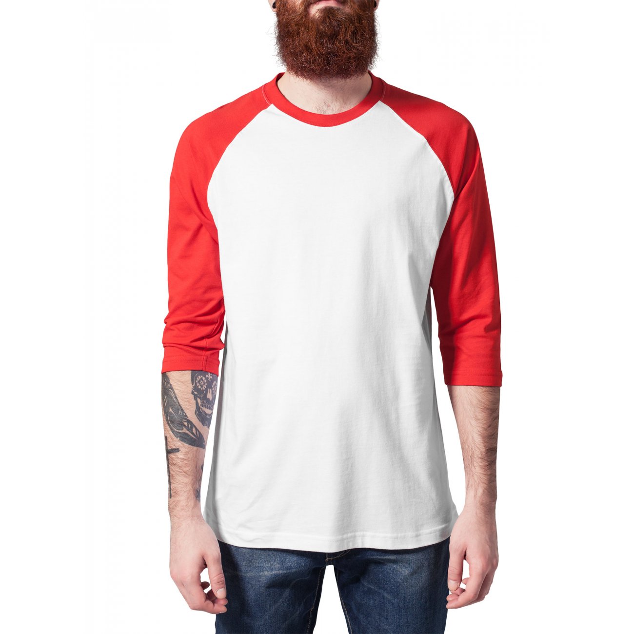 Urban Classics T Shirt Herren Dreiviertel Arm Raglan Kontrast Shirt T