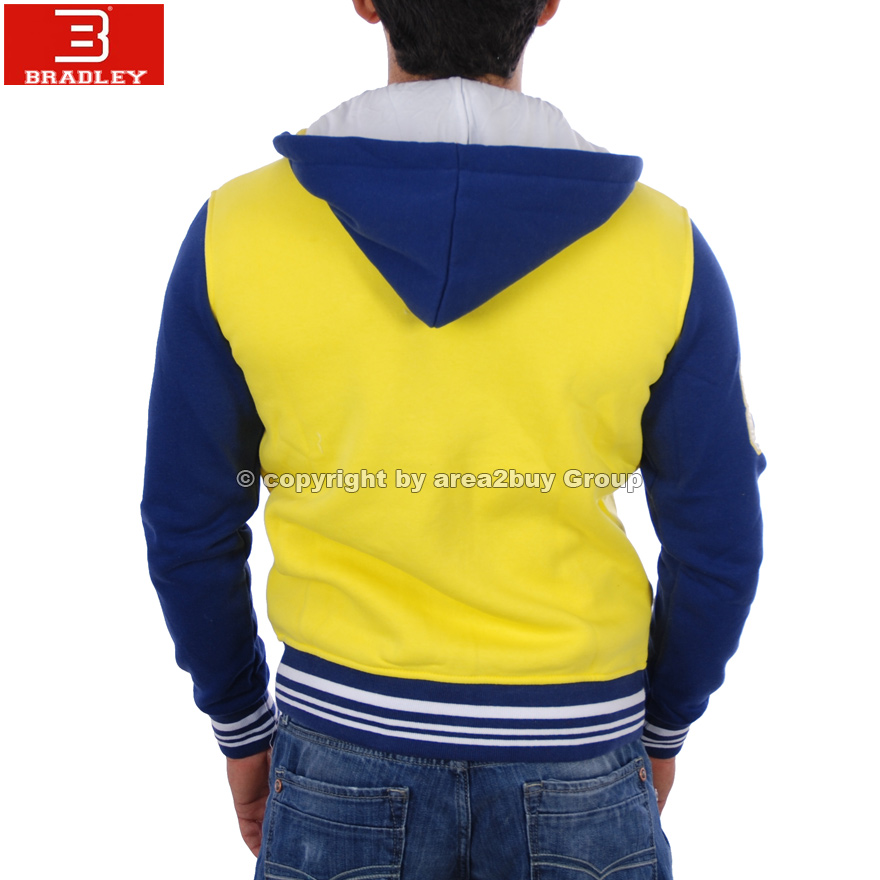 BRADLEY OLDSCHOOL COLLEGE JACKE SWEATER PULLOVER GELB   BLAU B 6882 