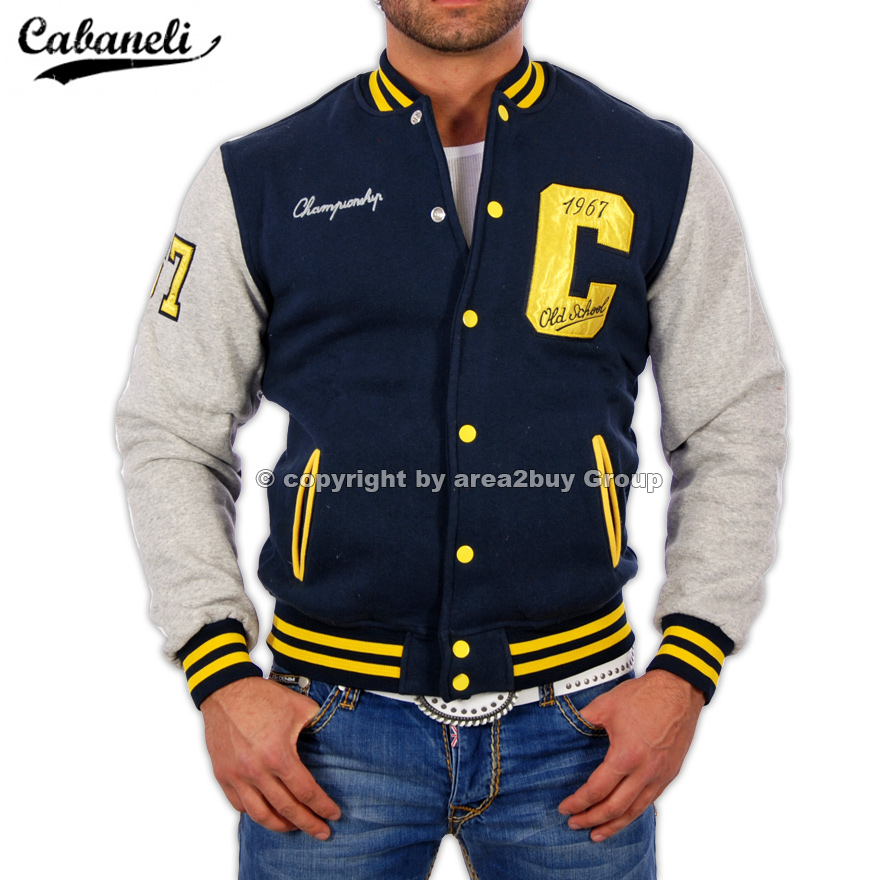 CABANELI OLDSCHOOL COLLEGE   JACKE BLAU   GRAU NEU  