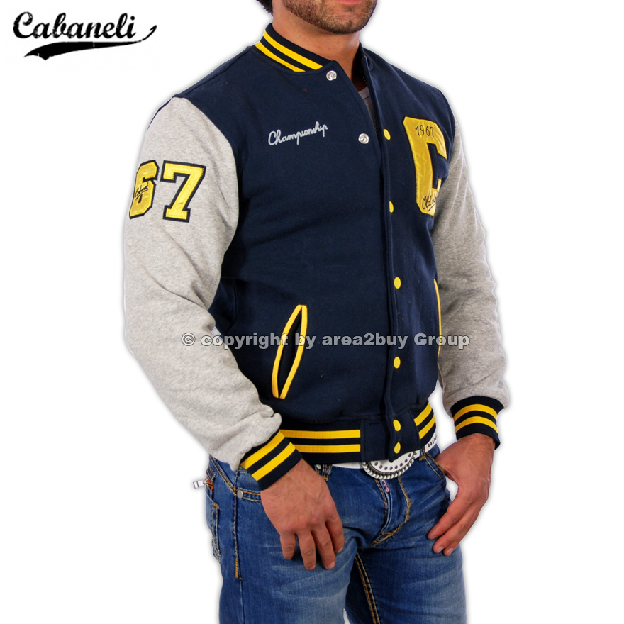 CABANELI OLDSCHOOL COLLEGE   JACKE BLAU   GRAU NEU  