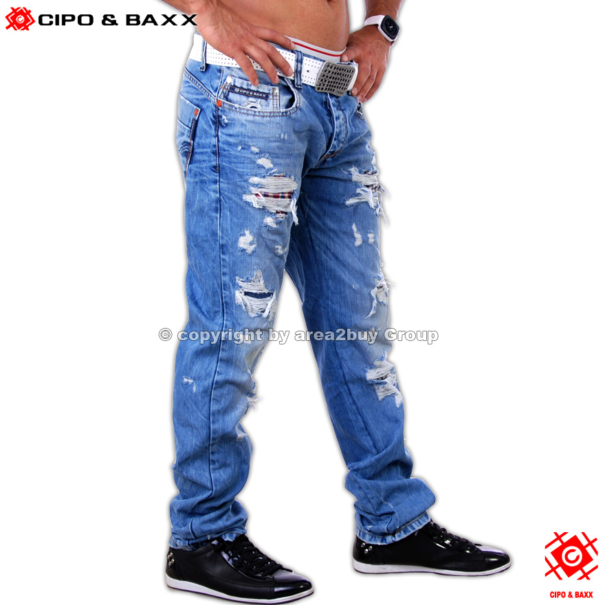 BRANDNEUE CIPO & BAXX ORGINAL JEANS HOSE BLUE C 877