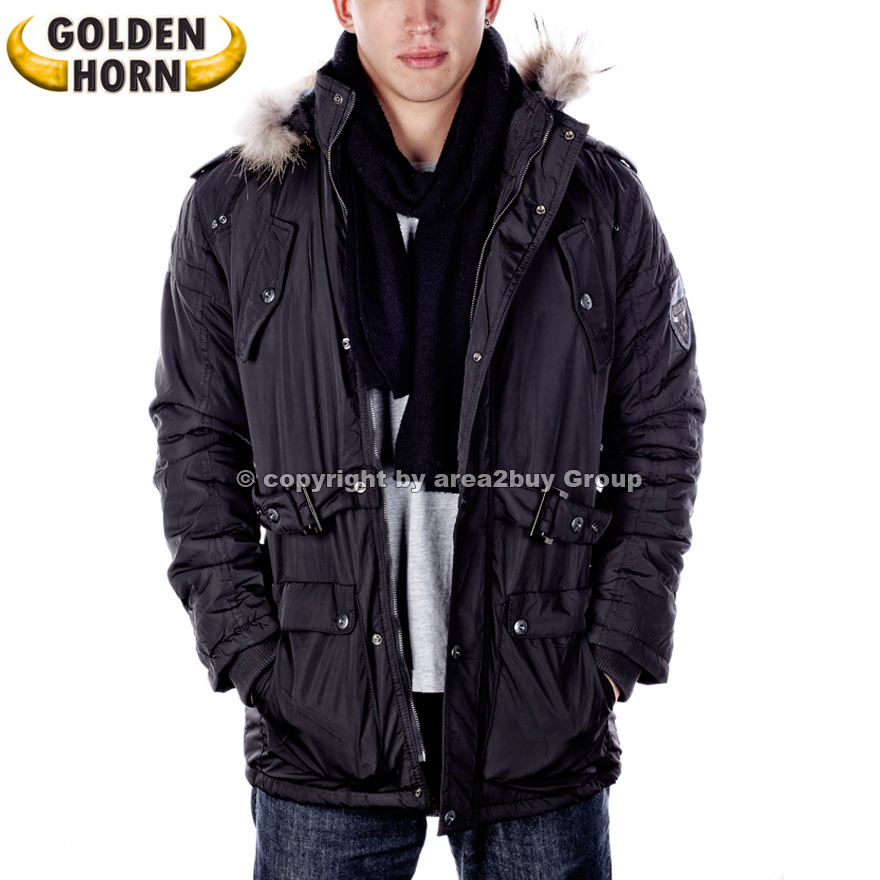 GOLDEN HORN WINTER PARKER JACKE MANTEL SCHWARZ GH 107 NEU