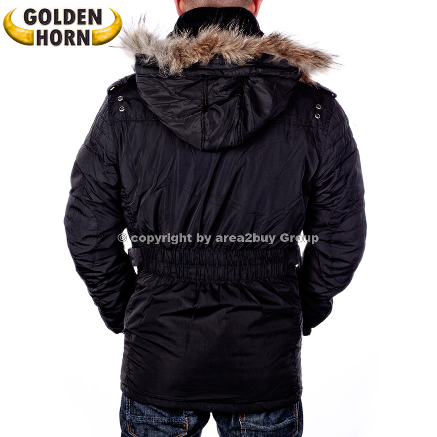 GOLDEN HORN WINTER PARKER JACKE MANTEL SCHWARZ GH 107 NEU