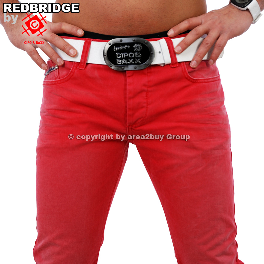 REDBRIDGE BY CIPO & BAXX JEANS HOSE COLORED ROT RB 185 NEU