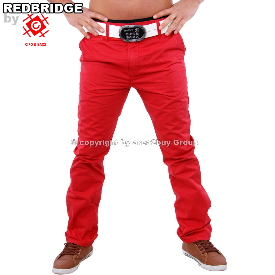 REDBRIDGE BY CIPO & BAXX JEANS HOSE COLORED ROT RB 190 NEU