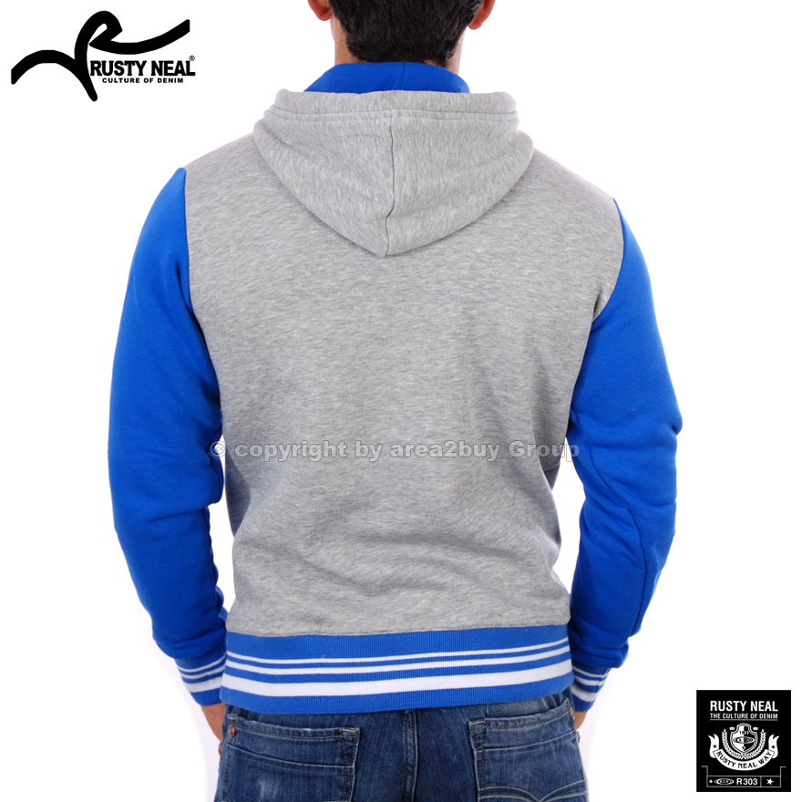    NEAL SWEATER PULLOVER SWEATSHIRT HOODIE GRAU BLAU RN 6877 NEU  