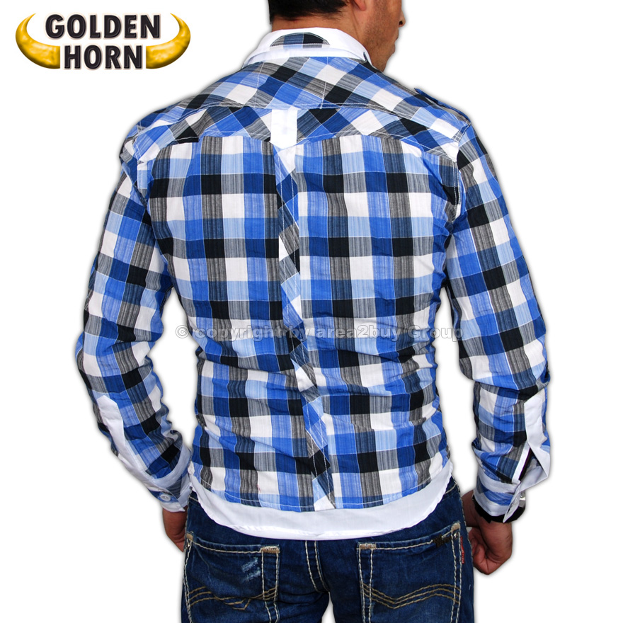 GEILES GOLDEN HORN CLUB PARTY HEMD BLAU 616 S XXL NEU