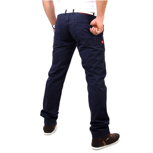 R-Neal RN-7551 Chino Stoff Sommer Hose Navy W38 / L34