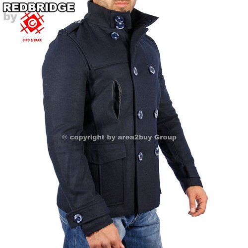 Redbridge R-5002 Winter Mantel Jacke Trenchcoat Navy Blau