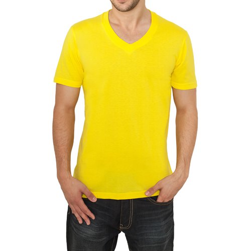 Urban Classics Herren V-Neck Basic T-Shirt TB-169 Gelb XL