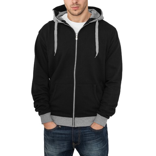 Urban Classics Herren Zipper Sweatjacke TB-254 Schwarz-Grau S