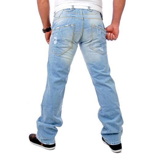 Tazzio Herren Jeans Destroyed Look TZ-1095 Hellblau W31/L34