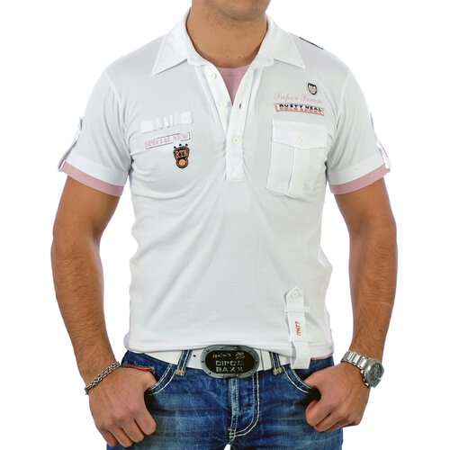 Rusty Neal T-Shirt 2in1 Layer Style Polo V-Neck Shirt RN-301