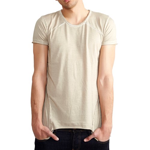 Tazzio T-Shirt Herren Asymmetrisch Faded Vintage Washed Look Shirt TZ-15125