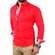 Reslad Herren Hemd Button-Down Slim Fit Kontrast Langarmhemd RS-7015