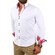 Reslad Herren Hemd Button-Down Slim Fit Kontrast Langarmhemd RS-7015