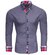 Reslad Herren Hemd Button-Down Slim Fit Kontrast Langarmhemd RS-7015