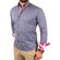 Reslad Herren Hemd Button-Down Slim Fit Kontrast Langarmhemd RS-7015