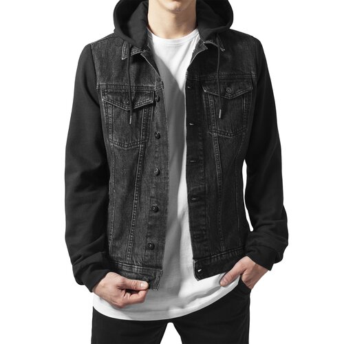 Urban Classics Jeansjacke Herren Kapuzen Denim Fleece Jacke Tb 669 Bl