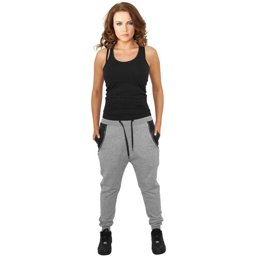 Urban Classics Jogginghose Damen Kunstleder Side Zip Sweatpant TB-801 Grau M