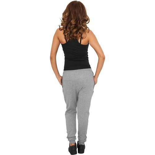 Urban Classics Jogginghose Damen Kunstleder Side Zip Sweatpant TB-801 Grau M