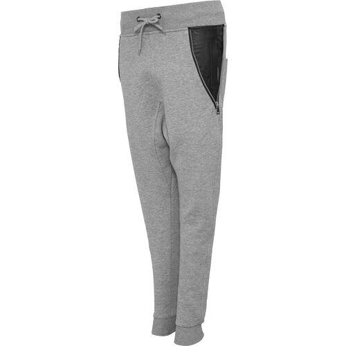 Urban Classics Jogginghose Damen Kunstleder Side Zip Sweatpant TB-801 Grau M