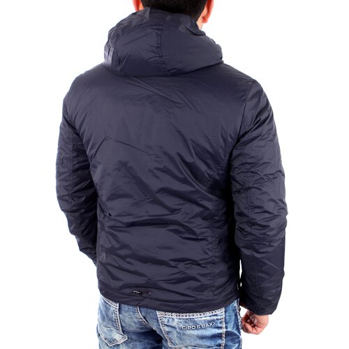 Reslad Jacke Herren Nylon Kapuzen-Jacke mit intergrierten Headset Mnner Winterjacke RS-652 Navyblau 2XL