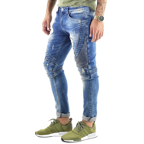 VSCT Jeans Herren Ryder Biker Luxury Vintage Denim Hose V-5641850 Blau W30 / L34