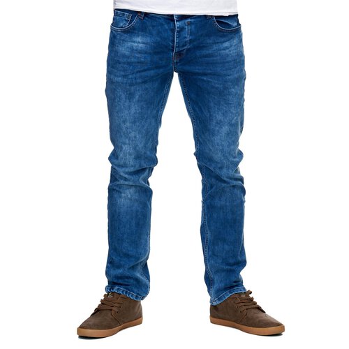 Reslad Jeans-Herren Slim Fit Basic Style Stretch-Denim Jeans-Hose RS-2063 Blau W30 / L30