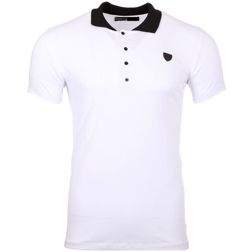 Reslad T-Shirt Herren Poloshirt Kontrast Polo-kragen Kurzarm Shirt RS-5001