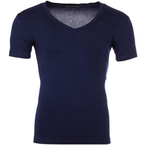 Reslad T-Shirt Herren V-Ausschnitt Basic Look Kurzarm-Shirt RS-5003 Navyblau 2XL