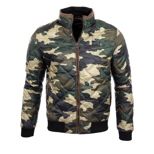 Herren-Jacke bergangs-Jacke Quilted Windbreaker mit rmel-Patches A-715 Greencamo 2XL