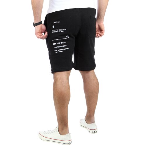 Tazzio Herren Jogginghose Sweat-Shorts Basic Printed Kurze Sweat-Hose TZ-18602