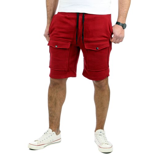 Reslad Kurze Hose Herren Cargo Jogginghose Kurz Shorts Sport-Hose RS-5065 Bordeaux M