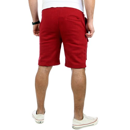 Reslad Kurze Hose Herren Cargo Jogginghose Kurz Shorts Sport-Hose RS-5065 Bordeaux M