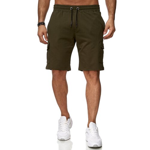 Reslad Kurze Hose Herren Cargo Bermuda Shorts Jogginghose Sport-Hose RS-5069 Khaki L