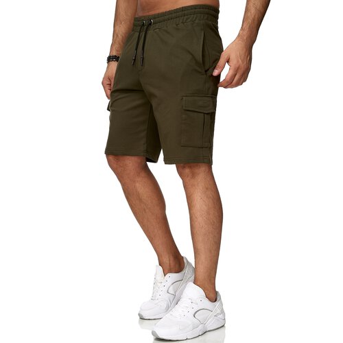 Reslad Kurze Hose Herren Cargo Bermuda Shorts Jogginghose Sport-Hose RS-5069 Khaki L