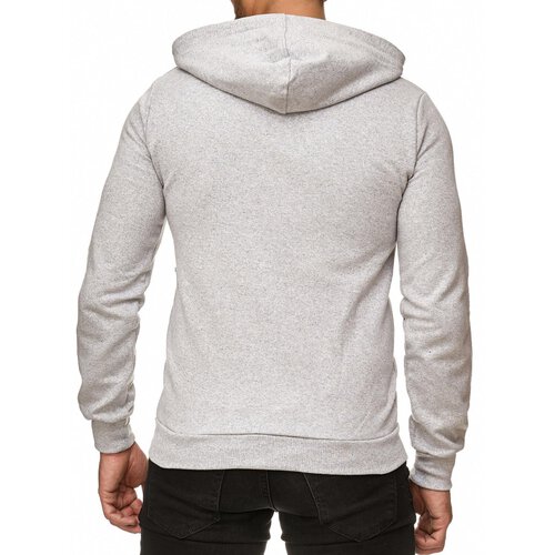 Reslad Sweatjacke Herren Pulli Kapuzen-Pullover Mnner Hoodie Jacke Zip-Pullover RS-1041 Grau S