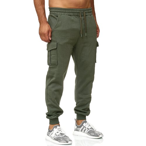 Reslad Herren Jogginghose Sweatpants Jogger Freizeithose Mnner Hosen Cargo-Hose Jogginghosen RS-5075 Khaki S