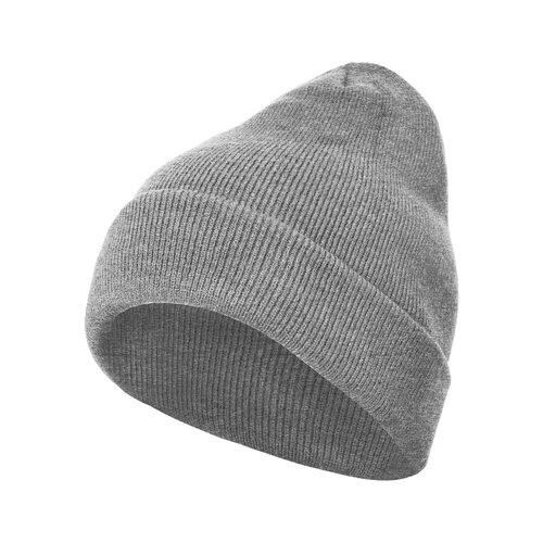 Mtze Heavy Knit Flap warme Wintermtzen fr Damen & Herren Beanie Unisex One Size Winter Strick-Mtze Grau