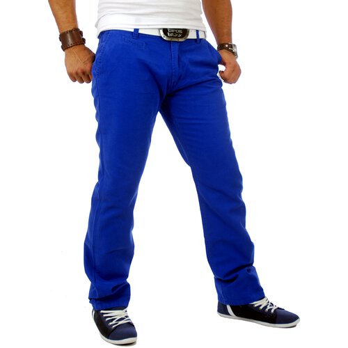 Tazzio Herren Chino-Hose Colored Stoff Chino Hose Business Mnner Freizeithose TZ-5135 Blau W31 / L32