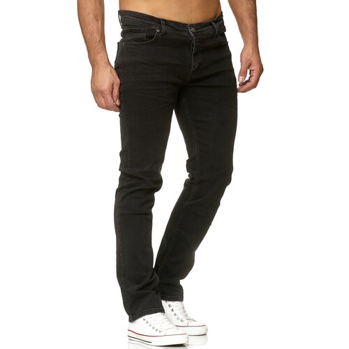 Reslad Jeans-Herren Slim Fit Basic Style Stretch-Denim Jeans-Hose RS-2063 Schwarz (2092) W38 / L34