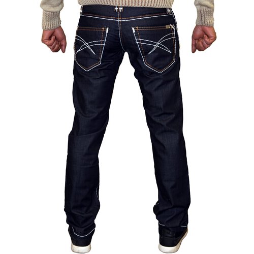 ReRock Jeanshose Herren Dicke Naht Mnner Jeans RR-3041A Dunkelblau W32 / L32