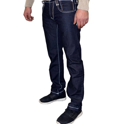 ReRock Jeanshose Herren Dicke Naht Mnner Jeans RR-3041A Dunkelblau W32 / L32