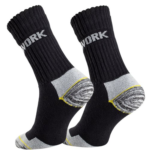 Reslad Arbeitssocken Mnner WORK (6 x Paar) Extrem strapazierfhig Socken lang fr Herren & Damen l Robust atmungsaktive Baumwolle Schwarz 6 Paar | Schwarz 43-46