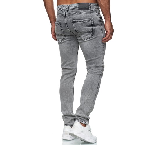 Reslad Jeans-Herren Slim Fit Basic Style Stretch-Denim Jeans-Hose RS-2063 Grau (2091) W38 / L34