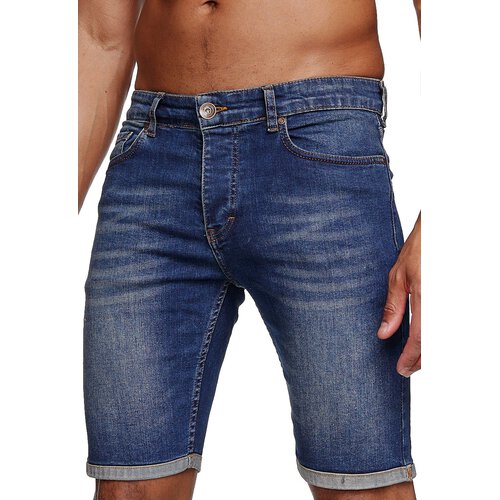 Reslad Jeans Shorts Herren l Kurze Sommer Hosen Look Used Washed M&au