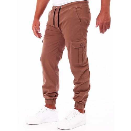 Reslad Chinohose Herren Chino Freizeithose Cargo-Hose Jogginghose RS-2084 Braun W36