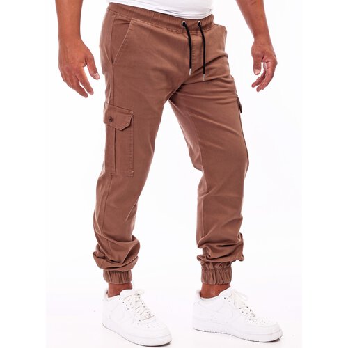 Reslad Chinohose Herren Chino Freizeithose Cargo-Hose Jogginghose RS-2084 Braun W36