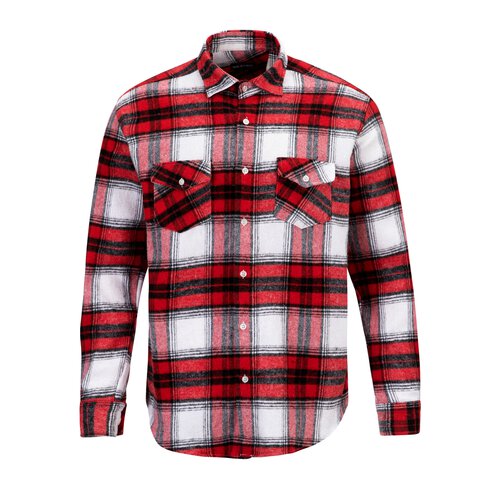 Reslad Holzfllerhemd Hemd Herren kariert Vintage Karo-Hemd Flanellhemd Mnner Langarm Checked Flanell Shirt RS-7116 Rot-Schwarz L